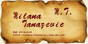 Milana Tanazević vizit kartica